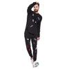 Black Patched Distressed Sweatshirt and Joggers Combo Suit Suits - Fugazee