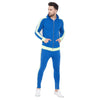 Blue Neon Reflective Taped Sweatshirt and Sweatpants Combo Jogsuit Suits - Fugazee