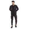 Black Chest Pocket Reflective Piping  Tracksuit