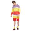 Yellow Multi Shade Ombre Longsleeves Tshirt & Shorts Combo Set With Matching Socks