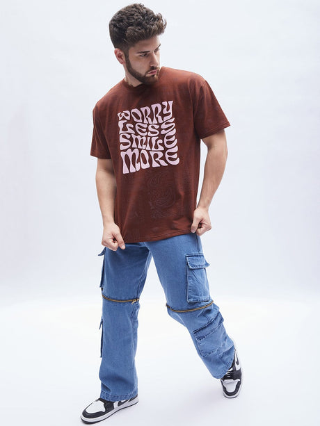 Brown Paisley Oversized T-Shirt