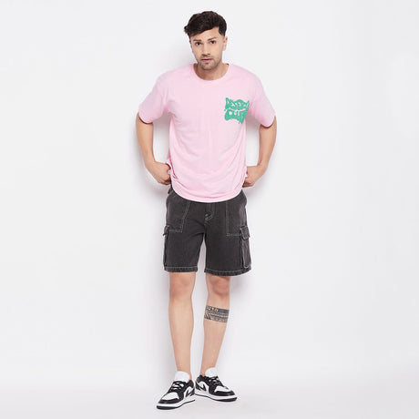 Grey Washed Carpenter Cargo Denim Shorts
