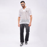 White Crochet Knitted Tshirt