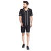 Black Mesh BaseBall Shirt & Shorts Combo Suit Suits - Fugazee