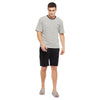 Grey Stripes Oversized Tshirt and Black Shorts Clothing Set