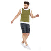 Olive and White Layered Sleeveless Tshirt
