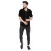Black Reflective Piping Cargo Joggers Joggers - Fugazee