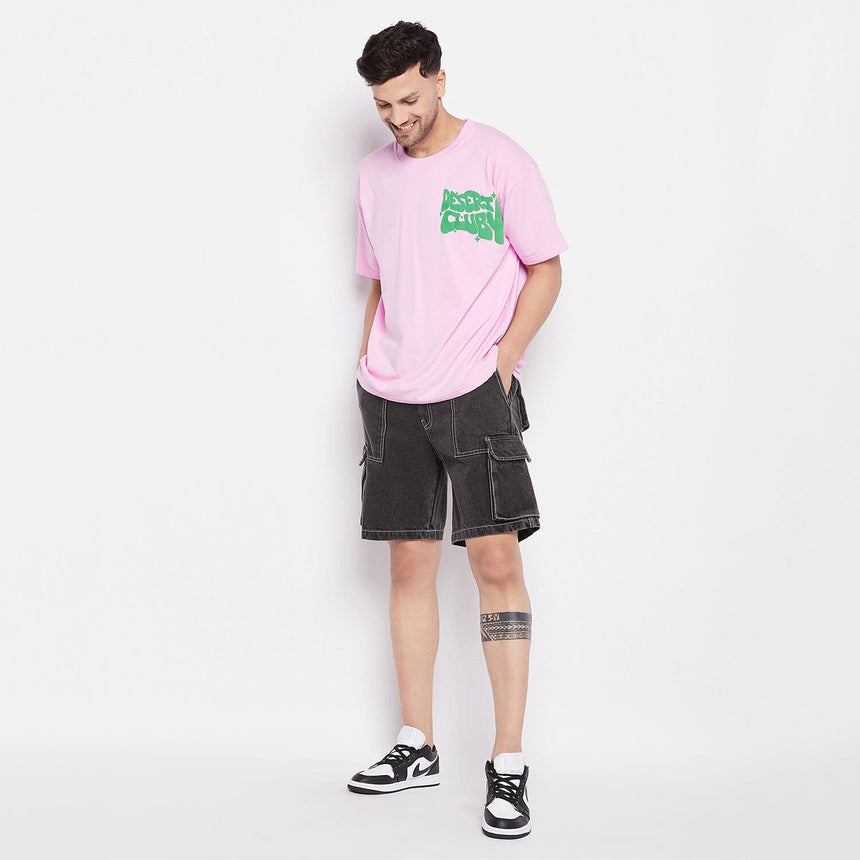 Pink Graphic Oversized Tshirt