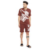 Brown Oversized Headache Printed Shorts