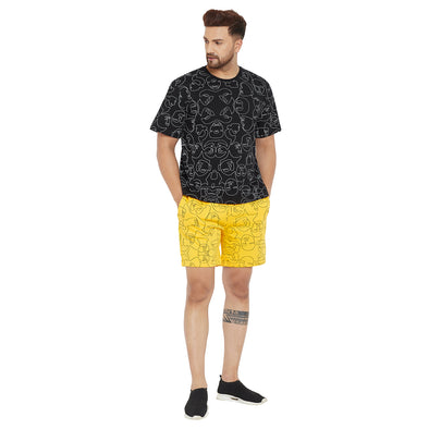 Black Faces Lineart Oversized Tee