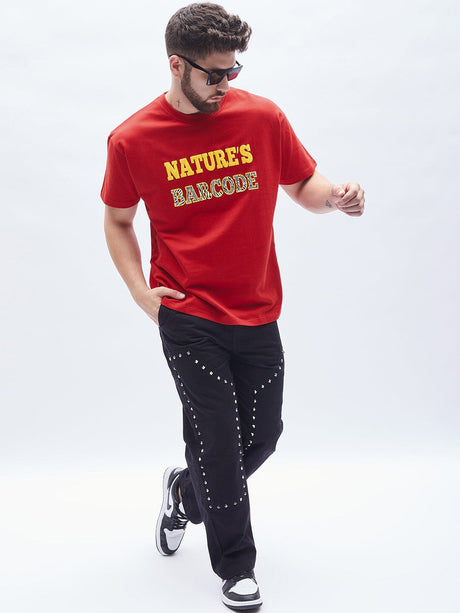 Red Zebra Graphic Oversized Tshirt