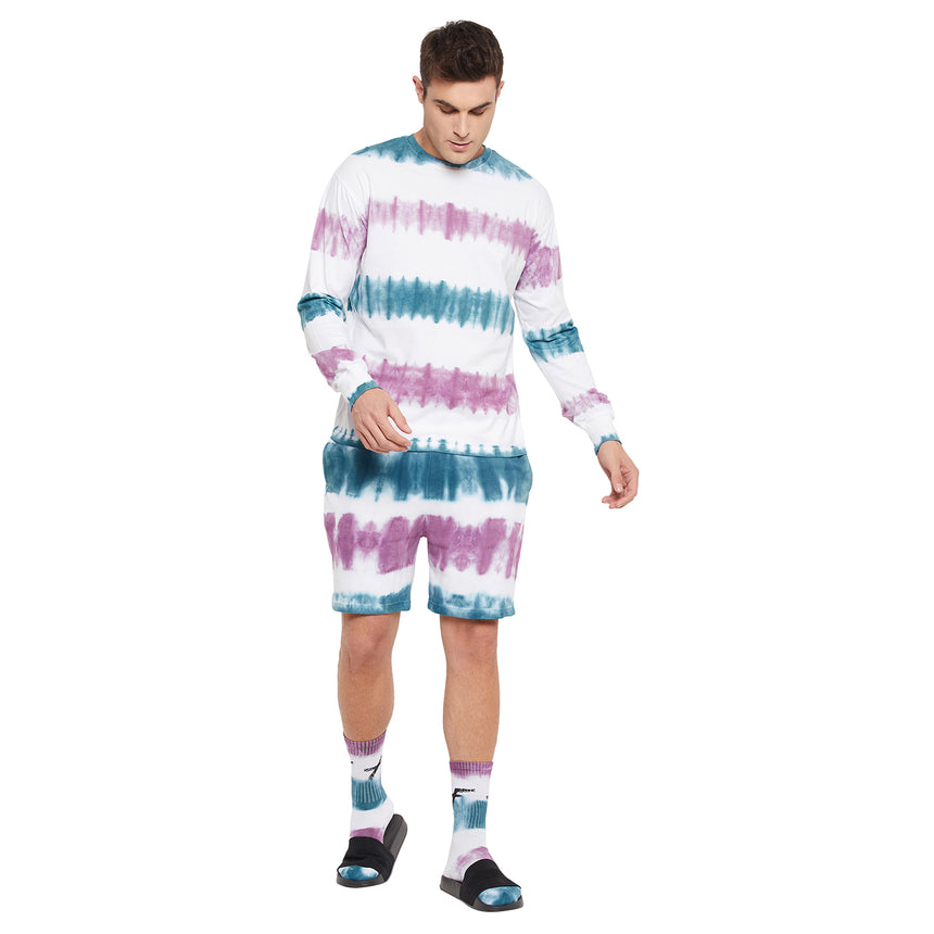 White Striped Ombre Oversized Clothing Set With Matching Socks Clothing Set Fugazee 