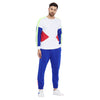 Blue Cut Sew Oversized Trackpants
