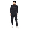 Black  Cargo Wind Cheater Tracksuit