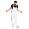 White Taped Full Length Dungaree Dungarees - Fugazee