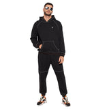 Black Oversized Contrast Stitch Trackpants Trackpants Fugazee 
