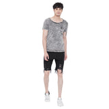Acid Washed Deep Scoop Neck Tshirt T-Shirts - Fugazee