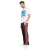 Black Mesh Flared Snap button Trackpants