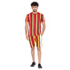 Tricolour Vertical Striped Shorts Shorts - Fugazee