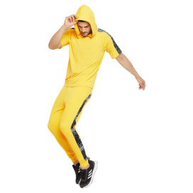 Lemon Oversized Paisley Taped Hooded Tshirt & Sweatpants Clothing Set