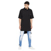 Black Oversized Unbalanced Polo Kurta