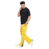 Yellow Flared Snap button Jogger