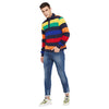 Multi Coloured Stripe Long-sleeve Polo Neck Tee