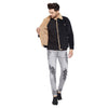 Black Corduroy Faux Fur Lined Sherpa Jacket