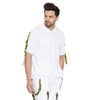 White Taped Oversized Short Sleeve Sweatshirt