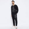 Black Naruto Print Oversized Sweatshirt and Trackpants Clothing Set