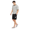 Grey Stripes Oversized Tshirt and Black Shorts Clothing Set