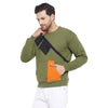 Olive Contrast Patch Pocket Sweatshirt