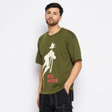 Olive Will Power Oversized Graphic Tee