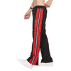 Black Mesh Flared Snap button Trackpants