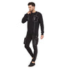 Black Chest Pocket Reflective Piping  Tracksuit
