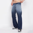 Blue Ombre Washed Flared Denim Jeans Fugazee 