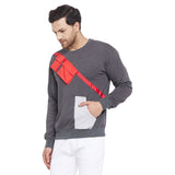 Charcoal Contrast Patch Pocket Sweatshirt Sweatshirts Fugazee 