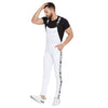 White Taped Full Length Dungaree Dungarees - Fugazee
