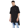 Black Oversized Unbalanced Polo Kurta
