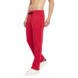 Red Flared Snap Button Trackpants
