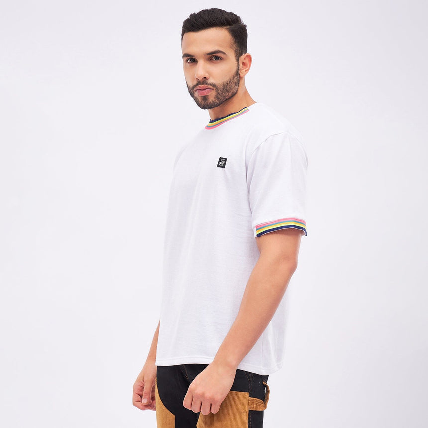 White Rainbow Tape Oversized Tee T-shirts Fugazee 