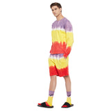 Yellow Multi Shade Ombre Longsleeves Tshirt & Shorts Combo Set With Matching Socks Clothing Set Fugazee 