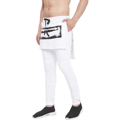 White Layered Joggers