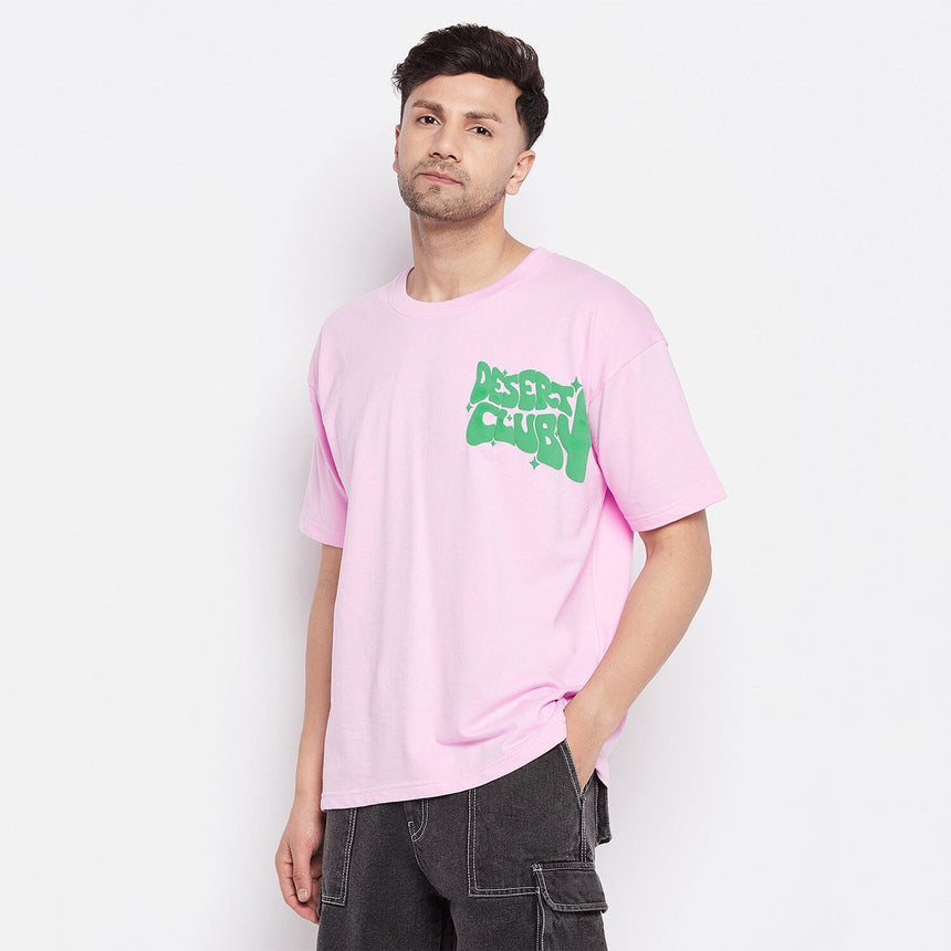 Pink Graphic Oversized Tshirt