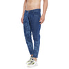 Blue Faces Lasered Cropped Denim