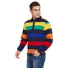 Multi Coloured Stripe Long-sleeve Polo Neck Tee