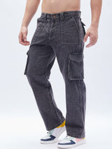 Acid washed carpenter cargo pants Trousers Fugazee 