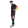Black Cut and Sew Taped Wind Cheater Tracksuit