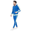 Blue Neon Reflective Taped Sweatshirt and Sweatpants Combo Jogsuit Suits - Fugazee
