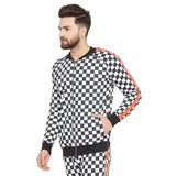 Checkered Print Taped Sweatshirt Sweatshirts - Fugazee